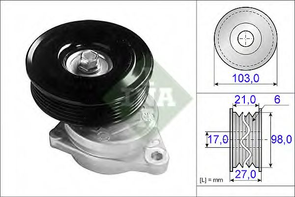 INA 534 0205 10 Belt Tensioner, v-ribbed belt